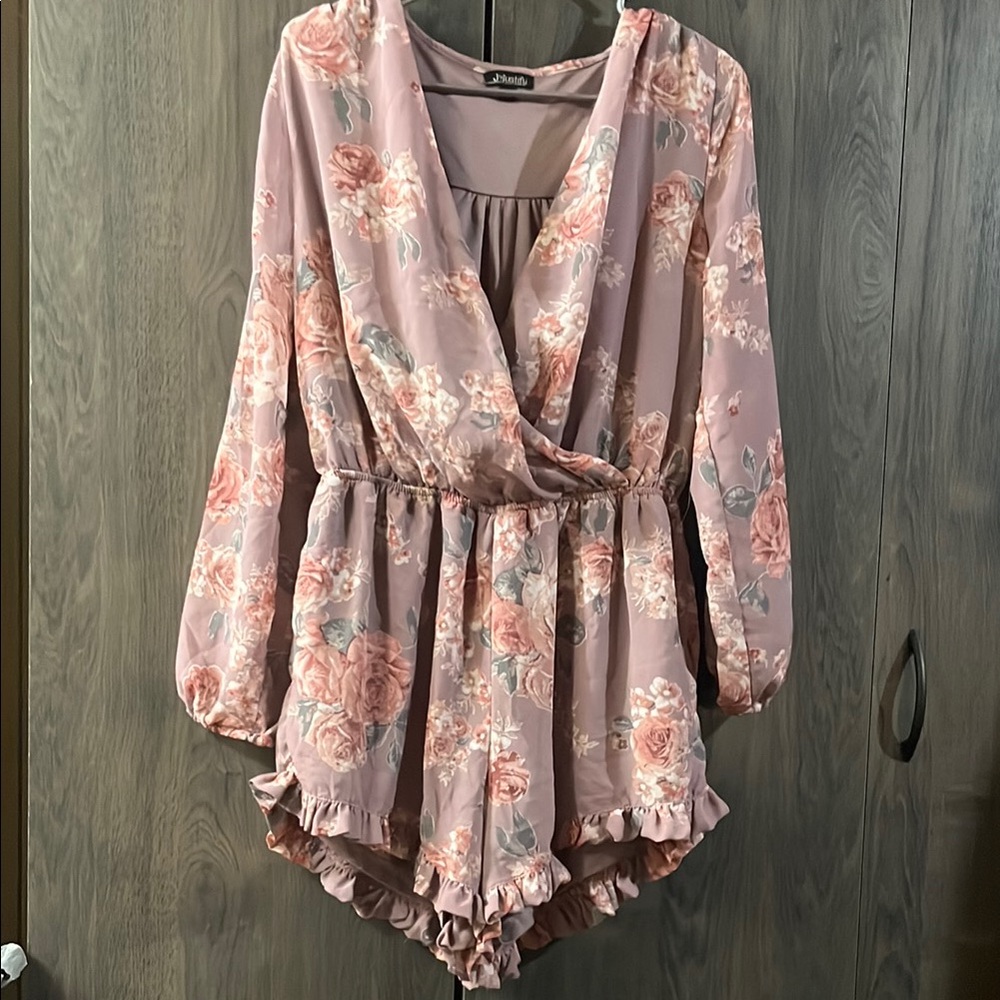 J for Justify Mauve Floral Romper